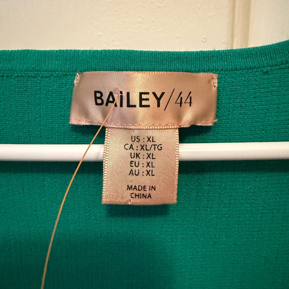 Bailey/44 Green Ribbed Knit with Silky Long Sleeves - Picture 2 of 4